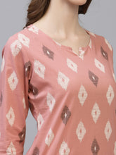 Stylum Women's Ikat Print Rayon Night Suit Set (BLUSHIKAT) Thumbnail