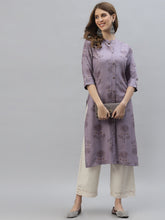 Stylum Women's Floral Printed Rayon Straight Kurta (DOLLYIRIS) Thumbnail