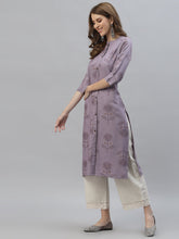 Stylum Women's Floral Printed Rayon Straight Kurta (DOLLYIRIS) Thumbnail