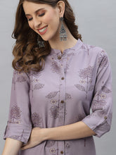 Stylum Women's Floral Printed Rayon Straight Kurta (DOLLYIRIS) Thumbnail