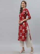 Stylum Women's Floral Printed Rayon Straight Kurta (DOLLYMAROON) Thumbnail