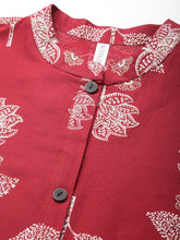 Stylum Women's Floral Printed Rayon Straight Kurta (DOLLYMAROON) Thumbnail