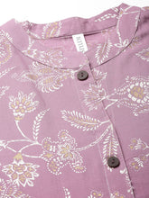 Stylum Women's Floral Print Rayon A-Line Kurta (FIONAMAUVE) Thumbnail