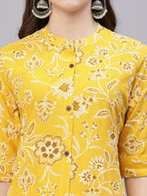 Stylum Women's Floral Print Rayon A-Line Kurta (FIONAMUSTARD) Thumbnail