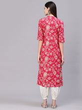 Stylum Women's Floral Print Rayon A-Line Kurta (FIONARUBY) Thumbnail
