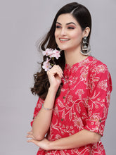 Stylum Women's Floral Print Rayon A-Line Kurta (FIONARUBY) Thumbnail