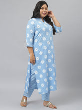 Stylum Women's Printed Cotton Straight Kurta Pant Dupatta Set (GreyKhadiKPD) Thumbnail