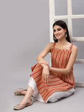 Stylum Women's Rust Printed Cotton Kurta (JOLACOLOR) Thumbnail