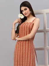 Stylum Women's Rust Printed Cotton Kurta (JOLACOLOR) Thumbnail
