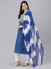 Stylum Women's Embroidered Cotton Blend Straight Kurta Pant Dupatta Set (KPDALTOZ) Thumbnail