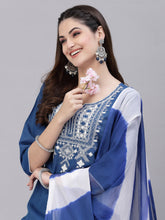 Stylum Women's Embroidered Cotton Blend Straight Kurta Pant Dupatta Set (KPDALTOZ) Thumbnail