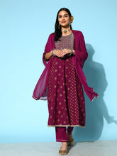 Stylum Women's Gold Printed & Embroidered Rayon Kurta Pant Dupatta Set (KPDJENA) Thumbnail