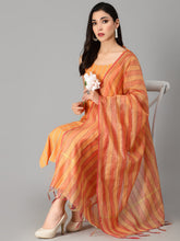 Stylum Women's Striped Cotton Blend Straight Kurta Pant Dupatta Set (KPDKNOT) Thumbnail