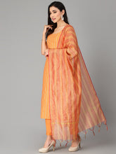 Stylum Women's Striped Cotton Blend Straight Kurta Pant Dupatta Set (KPDKNOT) Thumbnail