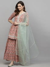 Stylum Women's Floral Printed Rayon Kurta Sharara Dupatta Set (KSDMOGRA) Thumbnail