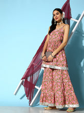 Stylum Women's Floral Printed Cotton Kurta Sharara with Dupatta (KSDNAIROBI) Thumbnail