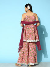Stylum Women's Floral Printed Cotton Kurta Sharara with Dupatta (KSDNAIROBI) Thumbnail