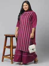 Stylum Women's  Printed Rayon Straight Kurta Sharara Dupatta Set (KSDPupplesharara) Thumbnail