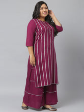 Stylum Women's  Printed Rayon Straight Kurta Sharara Dupatta Set (KSDPupplesharara) Thumbnail