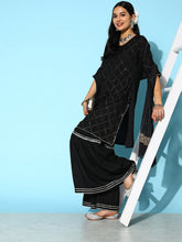 Stylum Women's Sequenced Rayon Kurta Sharara Dupatta Set (KSDTESLA) Thumbnail