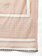 Stylum Women's  Printed Rayon Pleated Kurta Sharara Dupatta Set (KSDTEXOBEIGE) Thumbnail