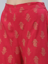 Stylum Women's Gold Printed Rayon A-Line Kurta Sharara Dupatta Set (KSDVISTARUBY) Thumbnail