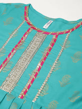Stylum Women's Printed Kurta Sharara Dupatta Set (KSDVistaTurqSet) Thumbnail