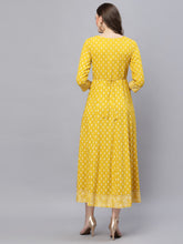 Stylum Women's Mustard Embroidered Long Kurta (MUSTRDDION) Thumbnail