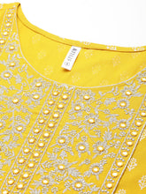 Stylum Women's Mustard Embroidered Long Kurta (MUSTRDDION) Thumbnail