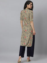 Stylum Women's Floral Printed Rayon A-Line Kurta (Mairabeige) Thumbnail