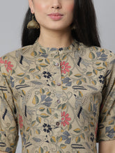 Stylum Women's Floral Printed Rayon A-Line Kurta (Mairabeige) Thumbnail