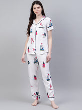 Stylum Women's Abstract Print Rayon Night Suit Set (NIST0015) Thumbnail