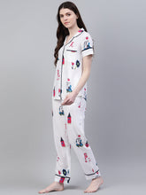 Stylum Women's Abstract Print Rayon Night Suit Set (NIST0015) Thumbnail
