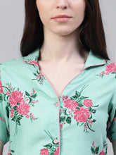 Stylum Women's Floral Print Rayon Night Suit Set (NIST002) Thumbnail