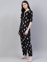 Stylum Women's Ikat Print Cotton Plus Size Night Suit Set (NIST004) Thumbnail