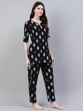 Stylum Women's Ikat Print Cotton Plus Size Night Suit Set (NIST004) Thumbnail