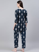 Stylum Women's Floral Print Cotton Plus Size Night Suit Set (NIST007) Thumbnail