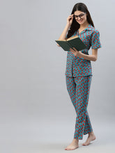 Stylum Women's Printed Cotton Night Suit Set (NISTMELON) Thumbnail