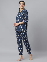 Stylum Women's Ikat Printed Rayon Night Suit Set (NISTNAVYIKKY) Thumbnail