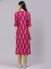 Stylum Women's Block Printed Rayon A-Line Kurta (NOMIGEM) Thumbnail