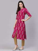 Stylum Women's Block Printed Rayon A-Line Kurta (NOMIGEM) Thumbnail