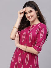 Stylum Women's Block Printed Rayon A-Line Kurta (NOMIGEM) Thumbnail
