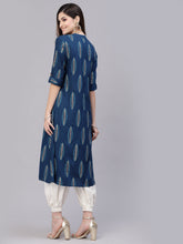 Stylum Women's Block Printed Rayon A-Line Kurta (NOMITEAL) Thumbnail