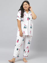 Stylum Women's Animal Print Rayon Plus Size Night Suit Set (Nist0015) Thumbnail