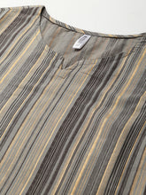 Stylum Women's Gold Striped Printed Night Suit Set (NIST0018) Thumbnail