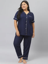 Stylum Women's Solid Rayon Plus Size Night Suit Set (NIST003) Thumbnail