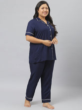 Stylum Women's Solid Rayon Plus Size Night Suit Set (NIST003) Thumbnail