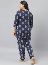 Stylum Women's Floral Print Cotton Plus Size Night Suit Set (NIST007) Thumbnail