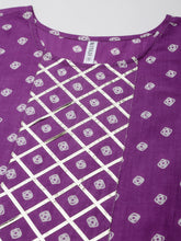 Stylum Women's Bandhej Printed A-Line Kurta with Dupatta (PURPLEKAWA) Thumbnail
