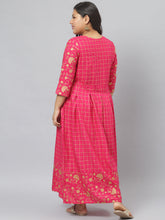 Stylum Women's Printed Rayon Flared Kurta (PankhuriPinkkurta) Thumbnail